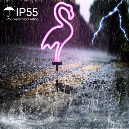 Outdoor Solar Flamingo Neon