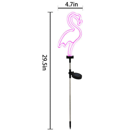 Outdoor Solar Flamingo Neon