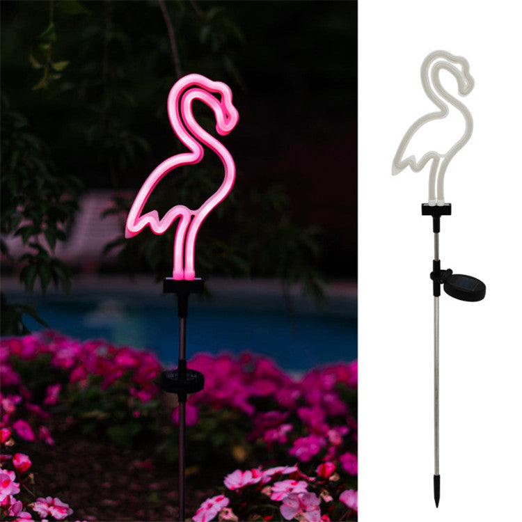 Outdoor Solar Flamingo Neon